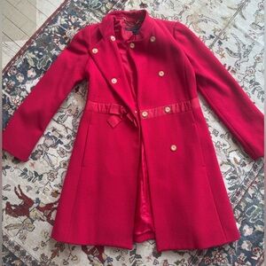 Marc By Marc Jacobs Red Trench Coat with Gold Buttons
